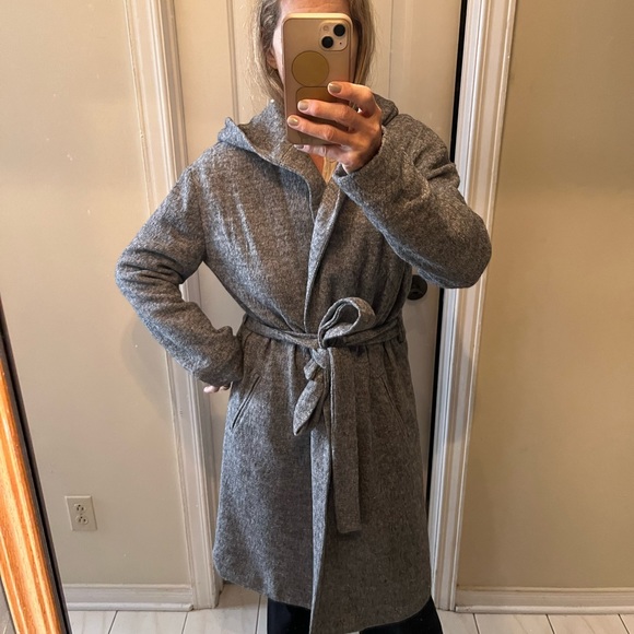 NWT rayon and wool wrap hooded coat Forever 21 - Picture 2 of 15